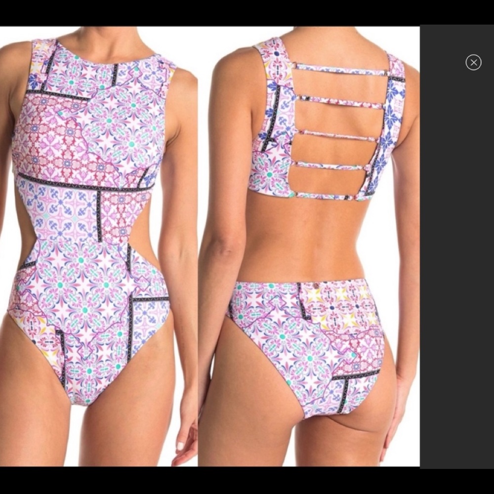 NWT Nanette Lepore patchwork strappy cut out 1 pc